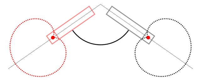 A diagram of a spaced pair drum overhead miking technique on Velveteen Music's blog
