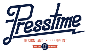 Logo for Presstime Design and Screenprint